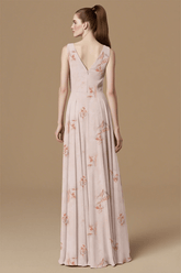 Gorgeous Light Pink Floral Bridesmaid Dress for Weddings Flowy Timeless Charm - Pink Floral - PromDressClub